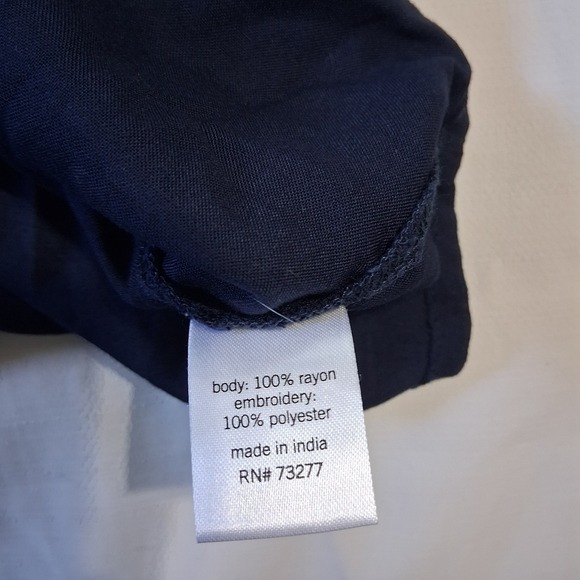 Sonoma Women's Petite XL Navy Blue Challis Tank Embroidered NWT A10 - Picture 7 of 10